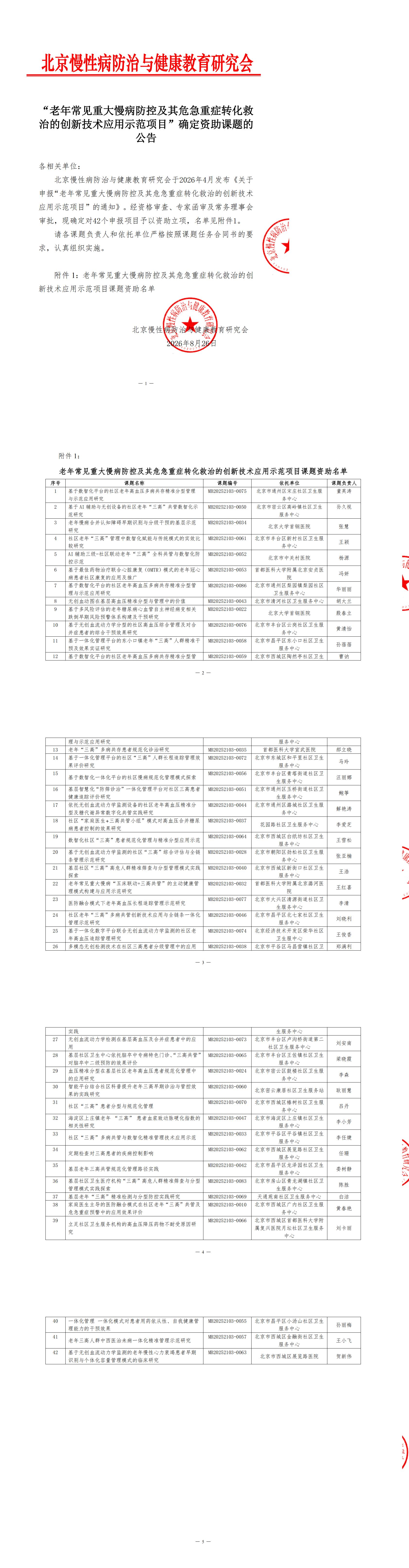 “老年常见重大慢病防控及其危急重症转化救治的创新技术应用示范项目”确定资助课题的公告_00.jpg
